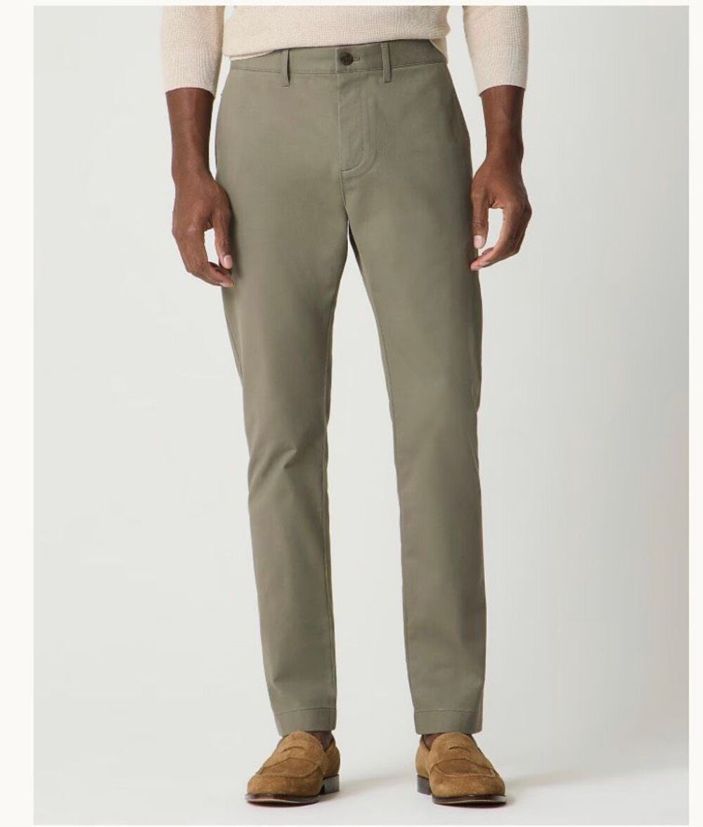 J Crew $148 Mens Thermal Comfort TruTemp 365 Slim Chino Pants Green Sz 32x32 NWT